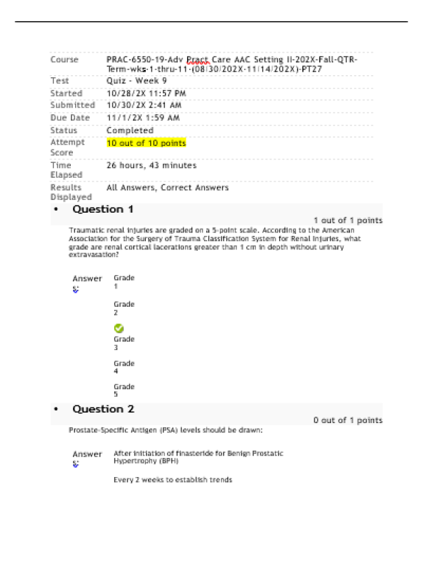 PRAC 6550-19 Week 9 Quiz (100% Correct)